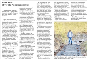 Newspaper Article about Broad Family volunteers on river
